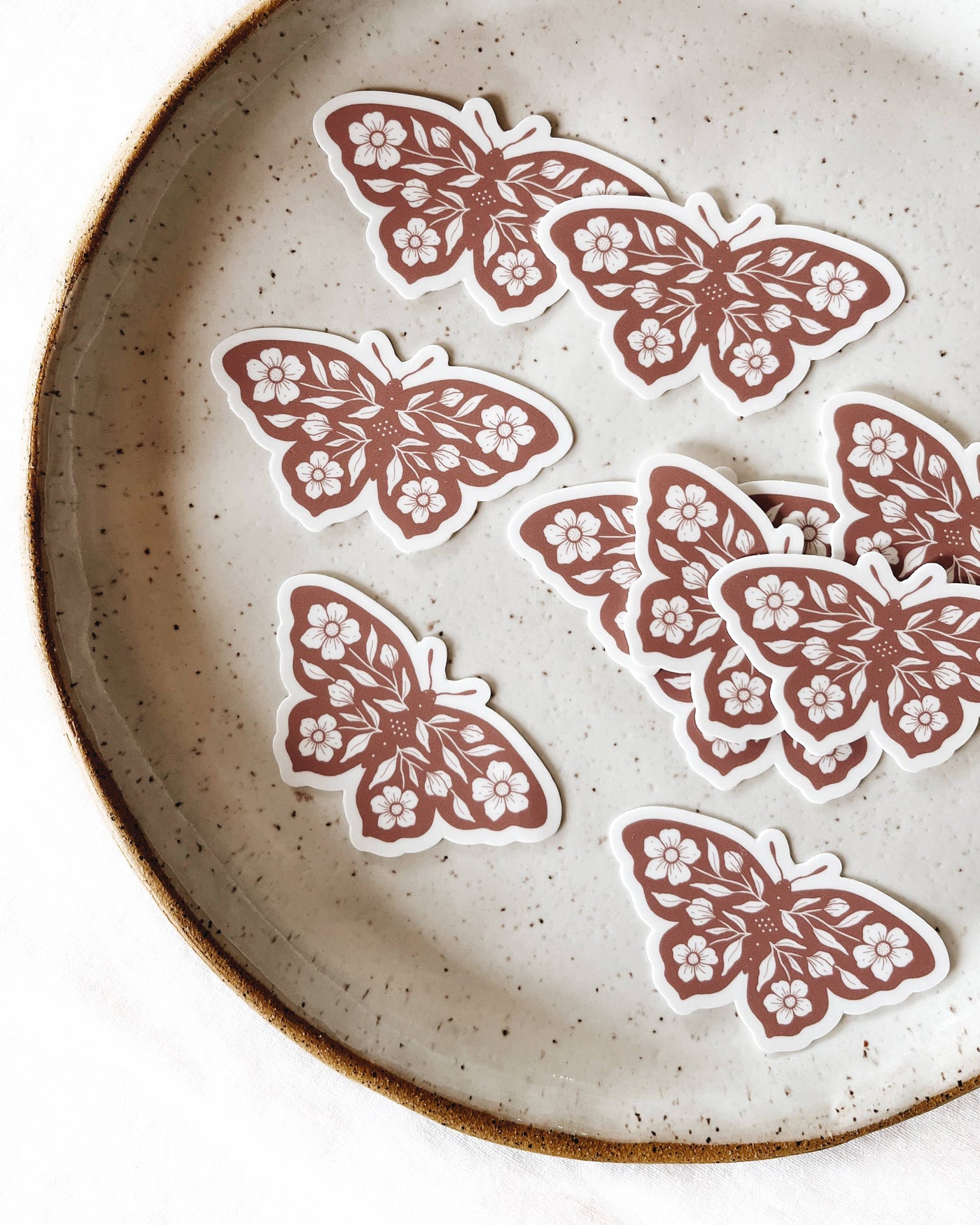 Flora West Design - Floral Butterfly Vinyl Sticker Rose