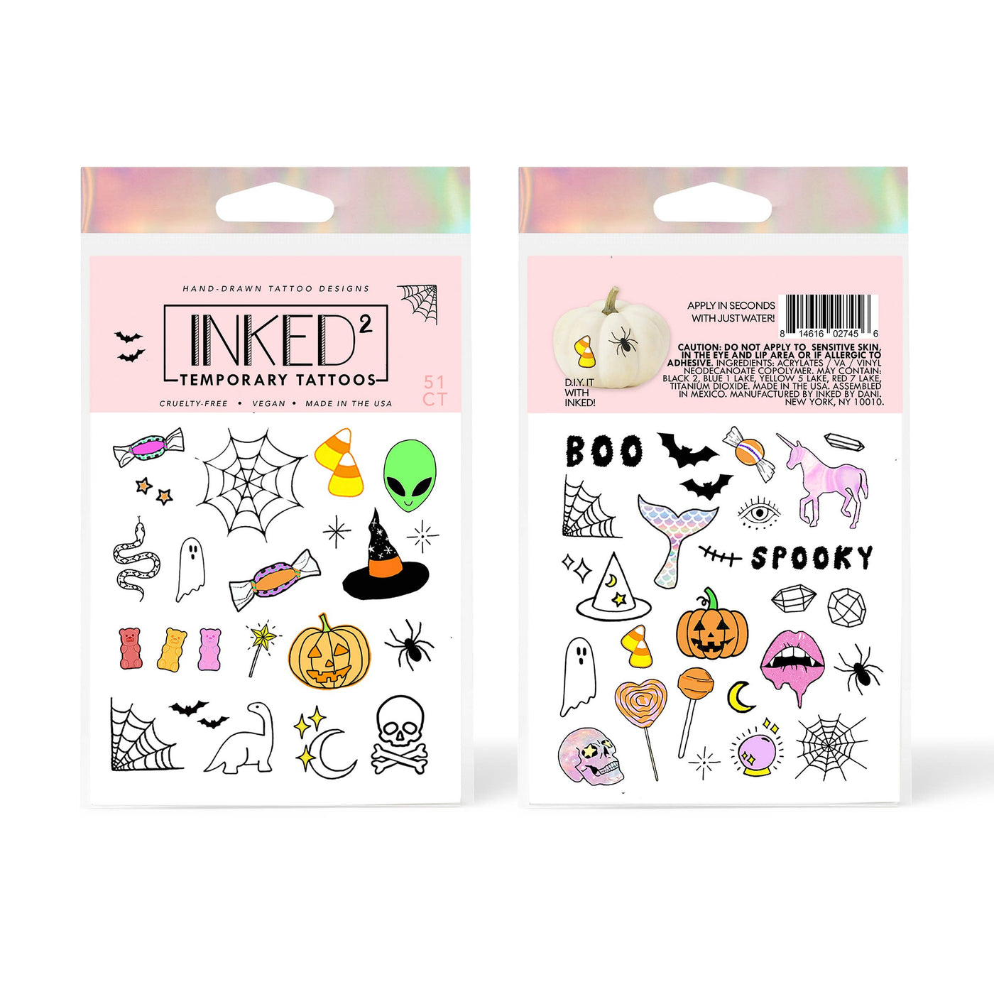 INKED by Dani - Trick or Treat Temporary Tattoo Pack