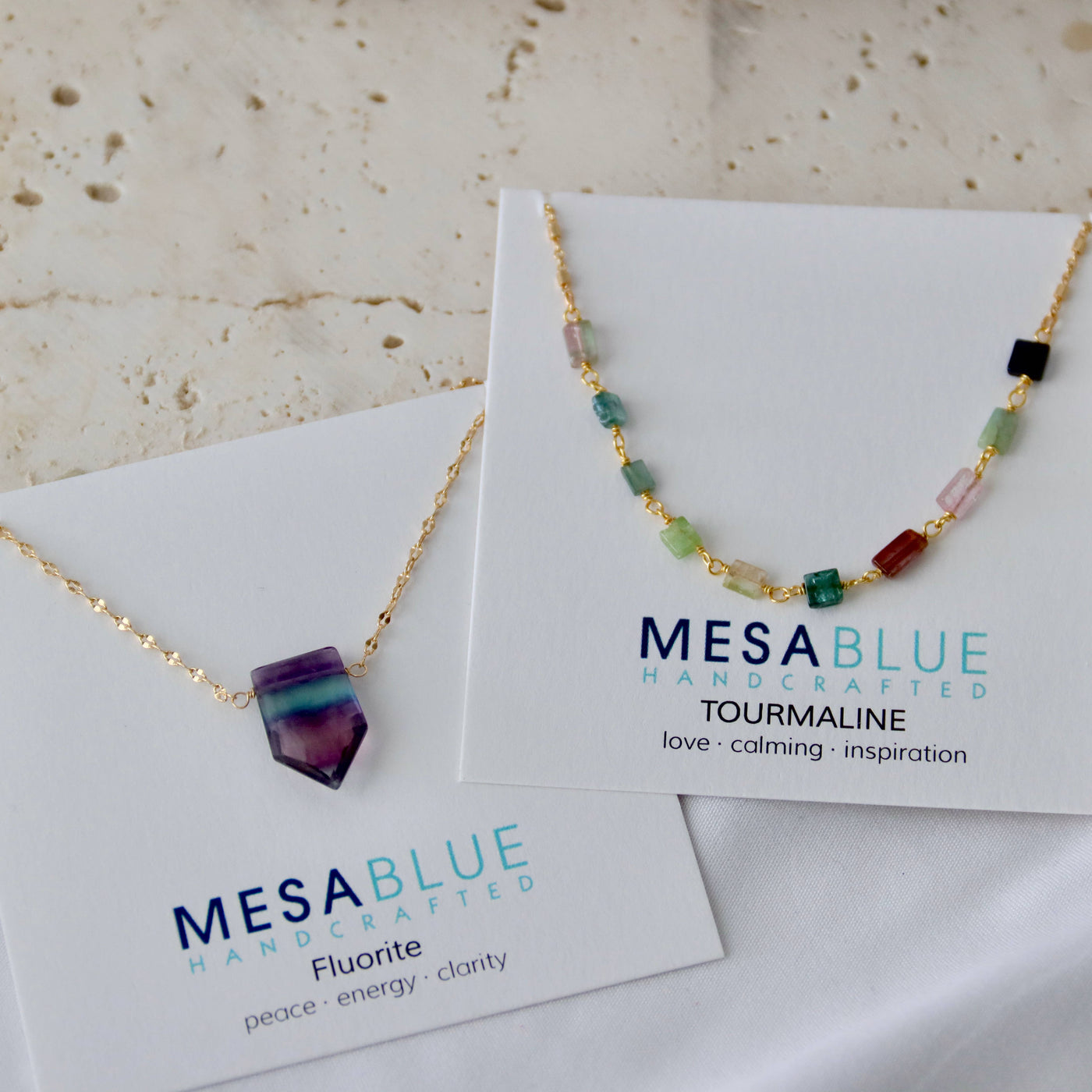 Mesa Blue - Tourmaline Chip Necklace