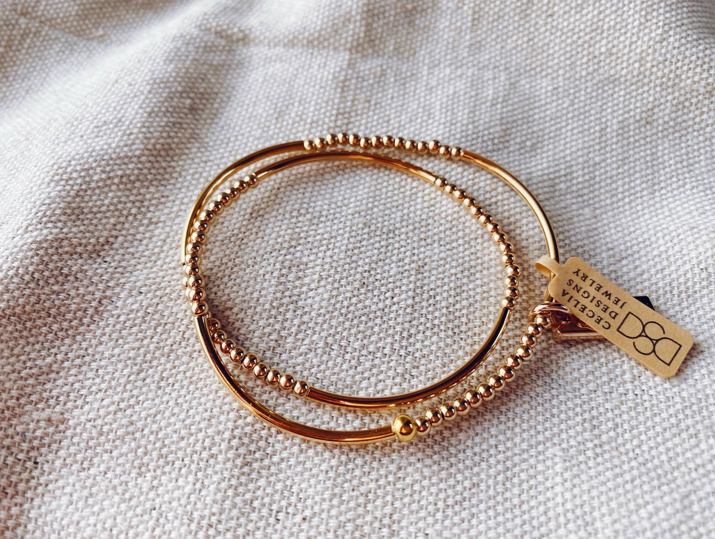 Cecelia Designs Jewelry - Pearl or Gold Beaded Double Wrap Bracelet