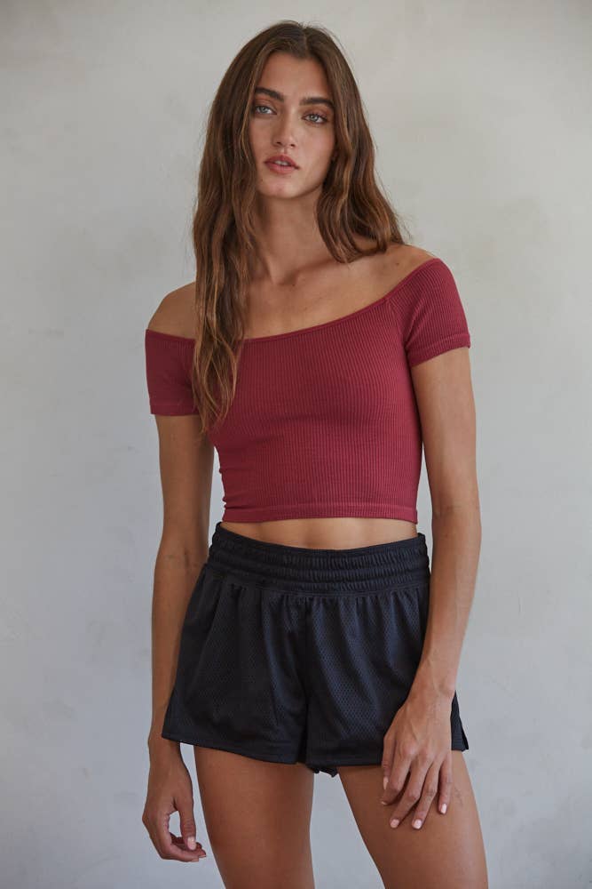 Wrenn Off Shoulder Crop Top