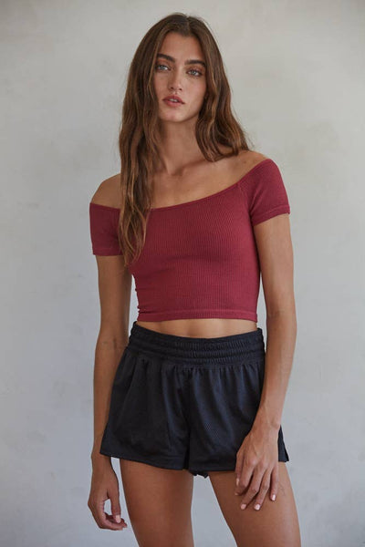 Wrenn Off Shoulder Crop Top
