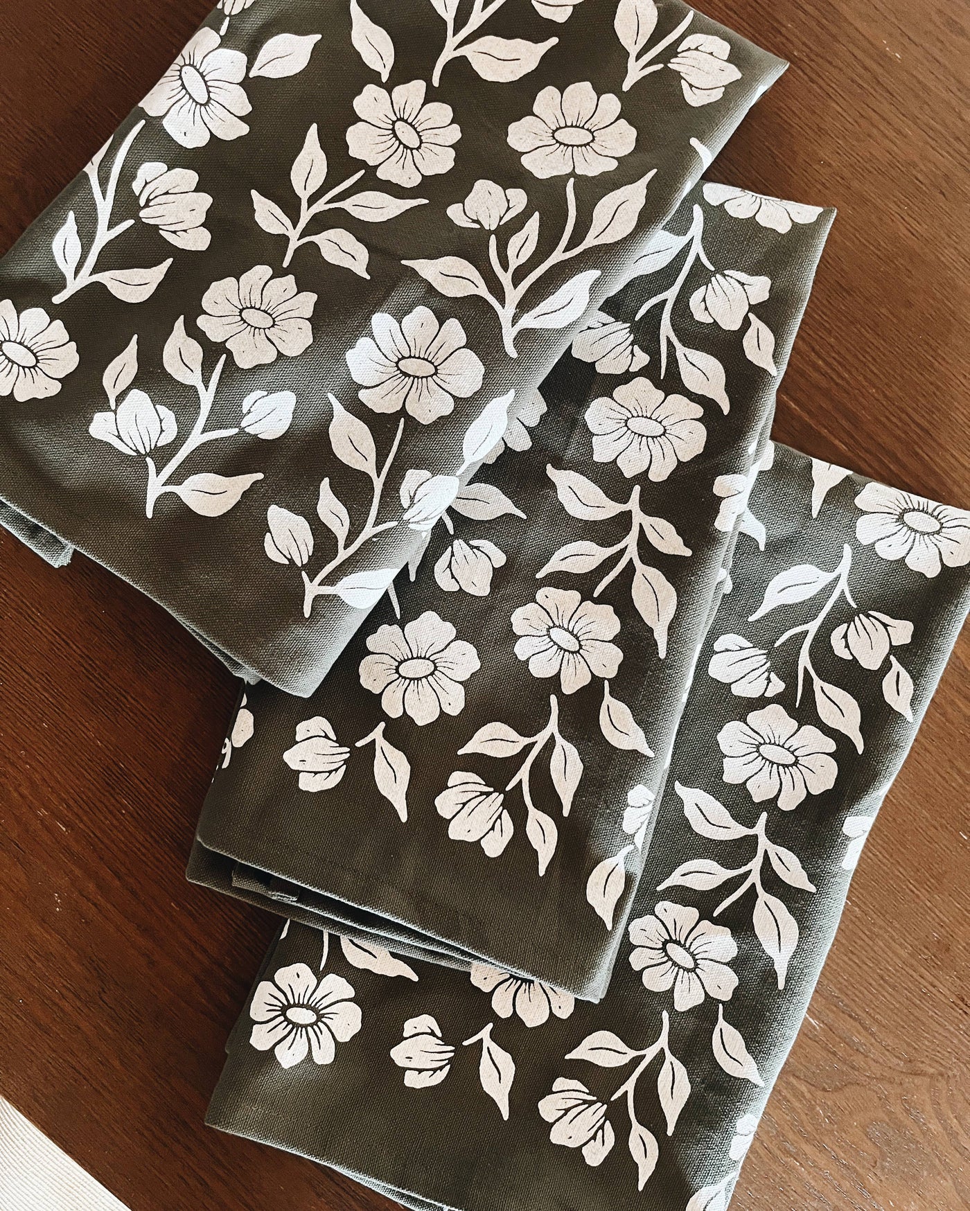 Flora West - Organic Cotton Tea Towel : Olive