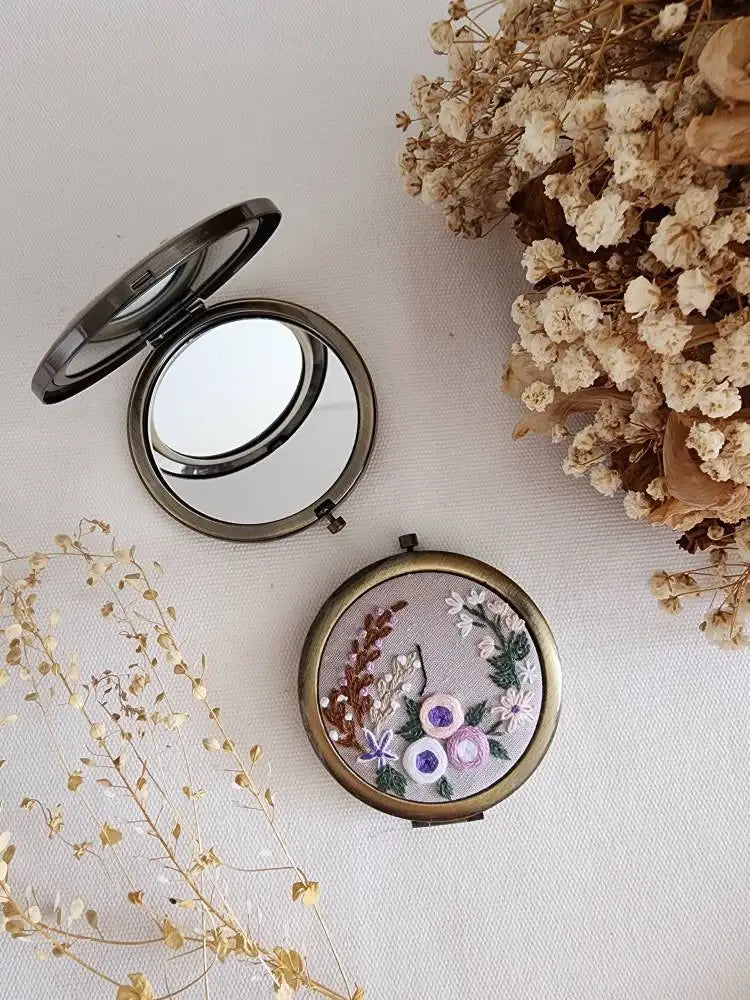 Embroidered Compact Mirror