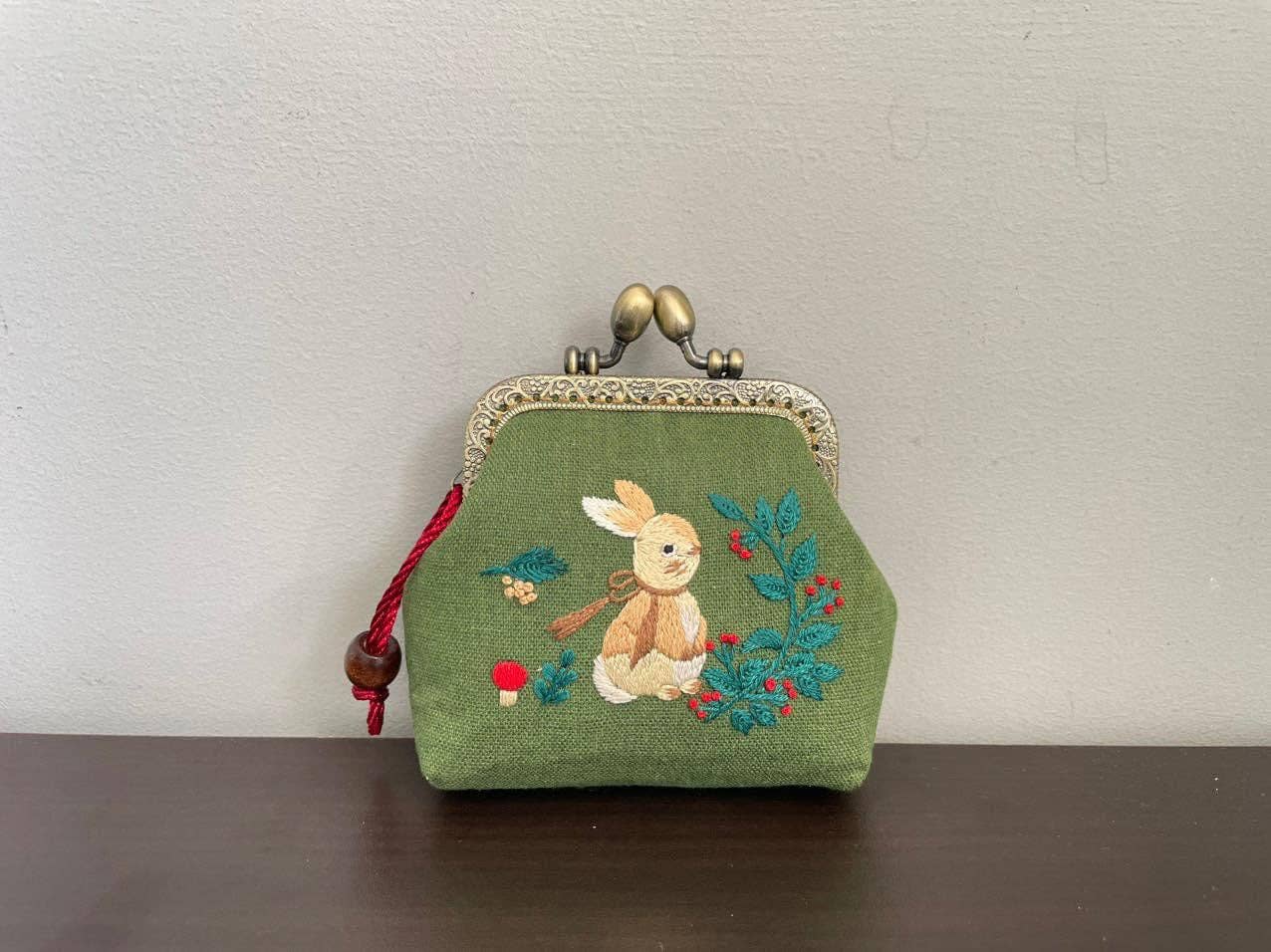 Bunny Embroidered Coin Purse