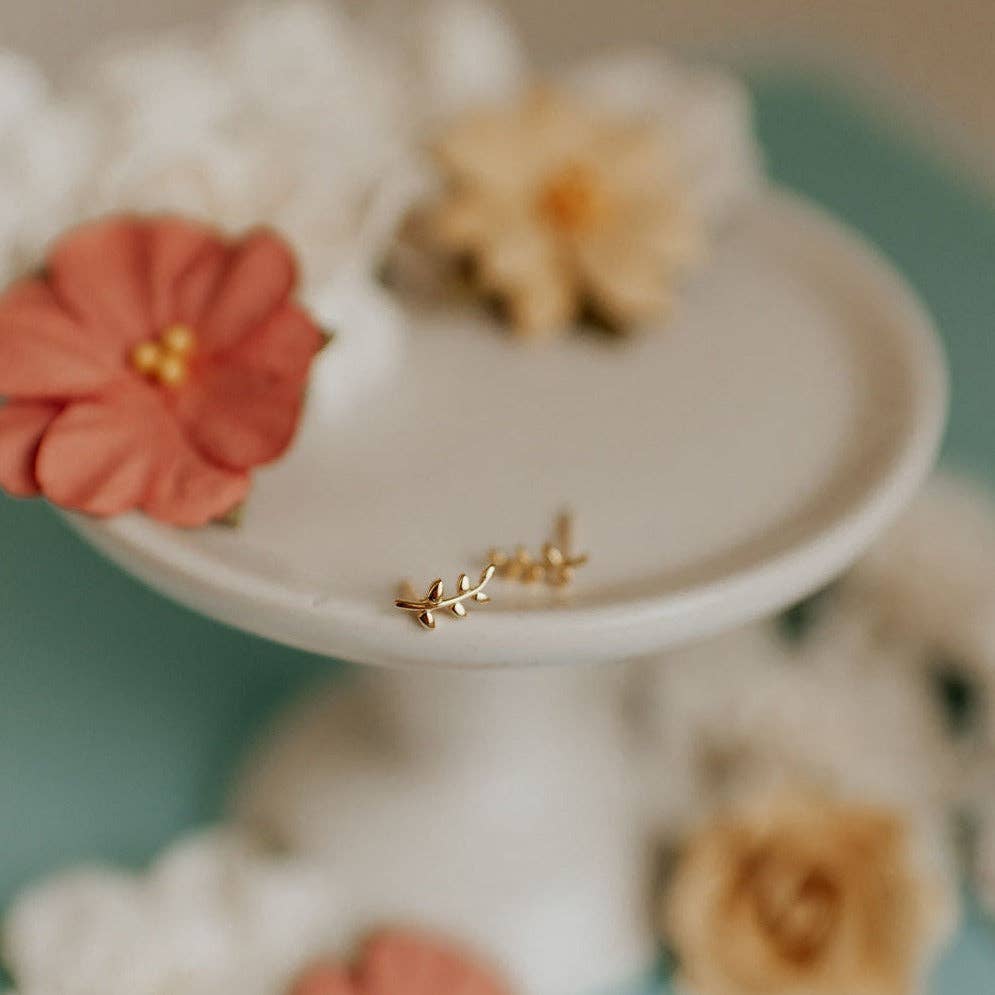 Mauve Jewelry Co. - Laurel Gold Leaf Studs