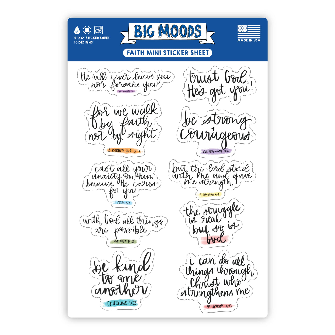 Big Moods - Faith Mini Sticker Mini Sheet