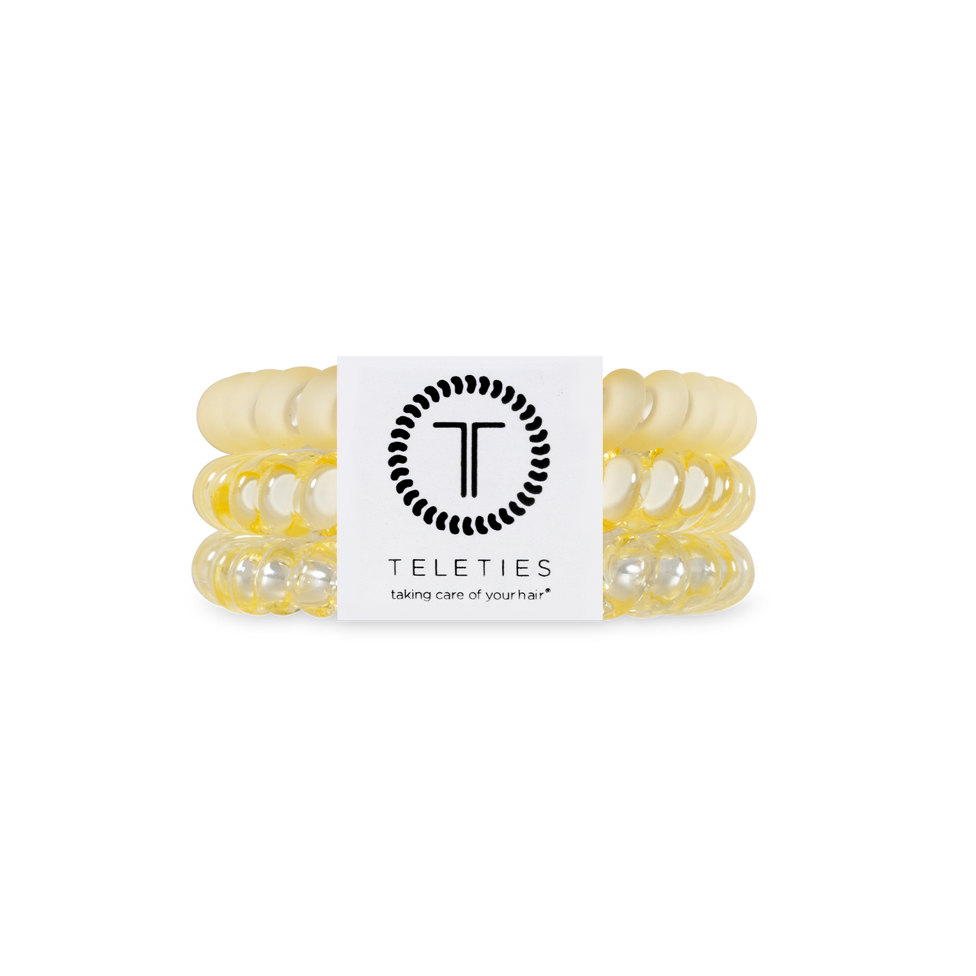 TELETIES - Spiral Hair Coils | Small | Butter Yellow Hair Ties
