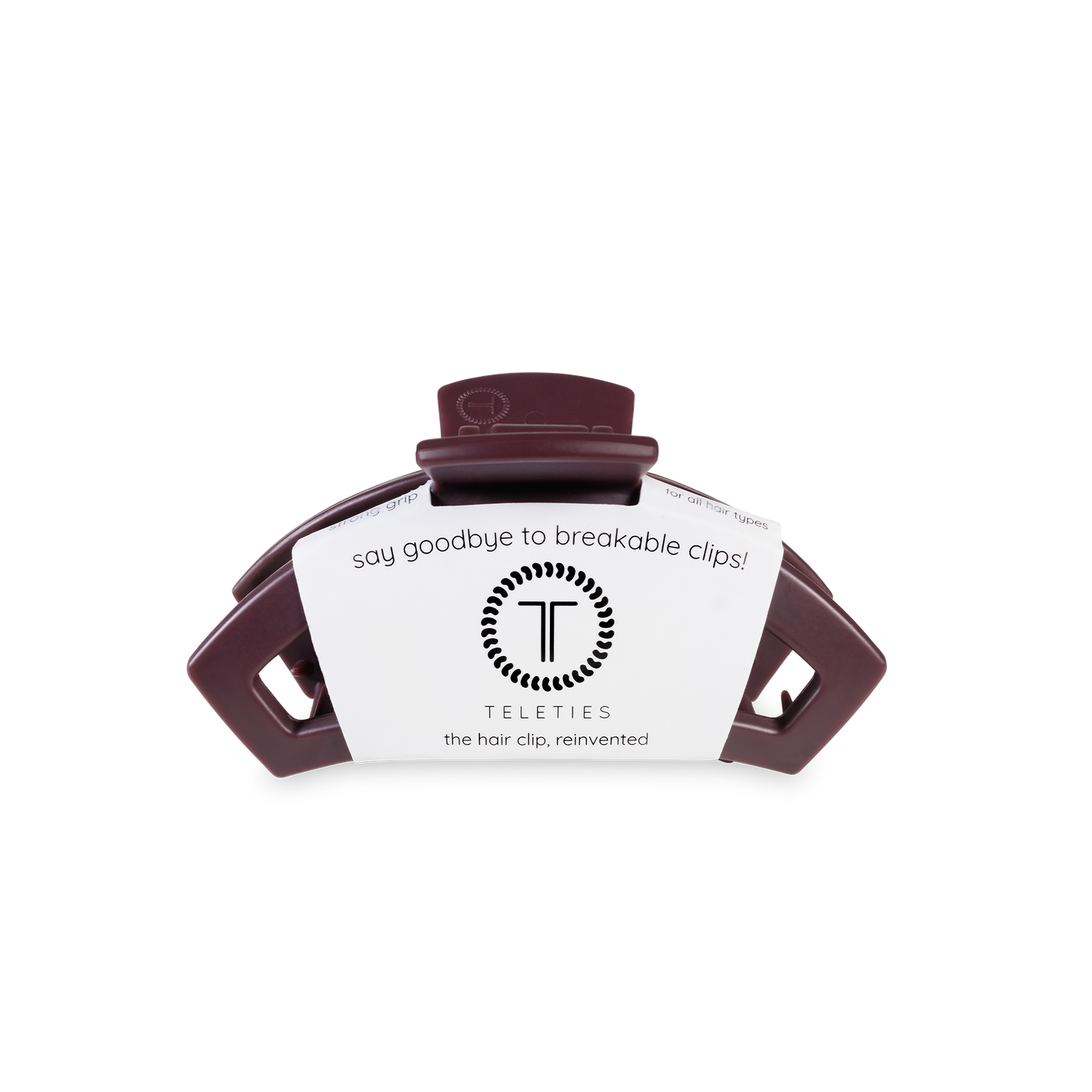 TELETIES - Open Hair Clip | Tiny | Burgundy Bliss