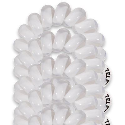 TELETIES - Spiral Hair Coils | Tiny | Coconut White Hair Ties