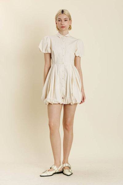 Aureum - AD2185 - BUBBLE HEM MINI SHIRT DRESS