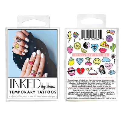 INKED by Dani - Colored Cuties Temporary Tattoo Pack