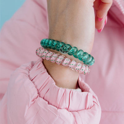 TELETIES - Spiral Hair Coils | Large | Merry Pinkmas Hair Ties