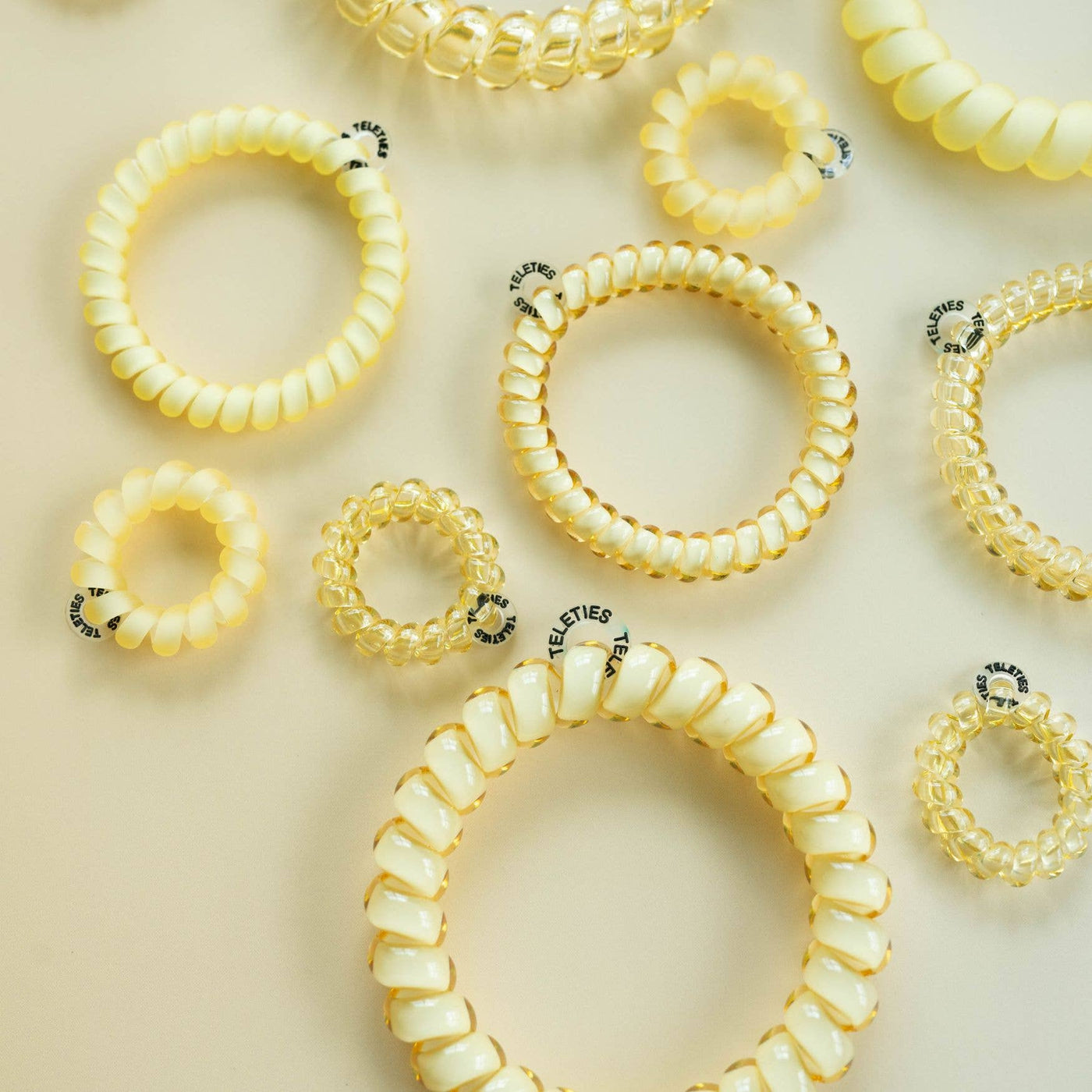 TELETIES - Spiral Hair Coils | Tiny | Butter Yellow Hair Ties