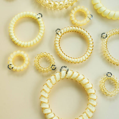 TELETIES - Spiral Hair Coils | Small | Butter Yellow Hair Ties