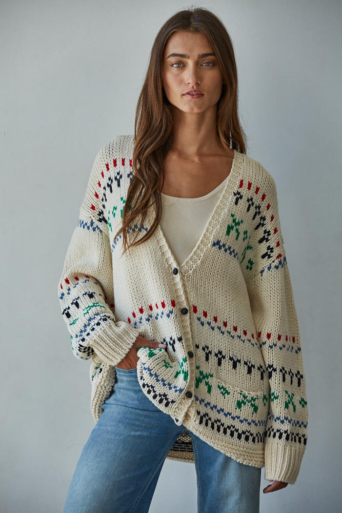 Fair Isle Sweater Cardigan