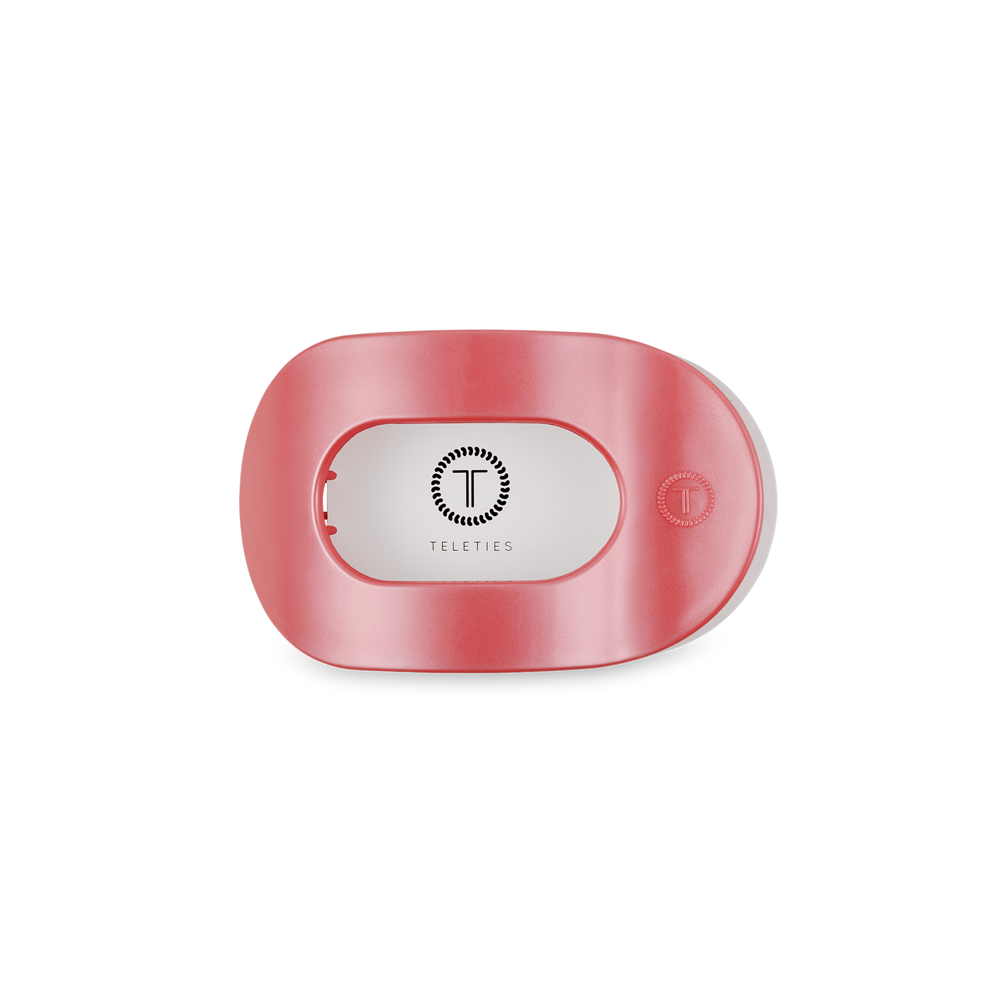 TELETIES - Round Flat Hair Clip | Small | Calming Coral