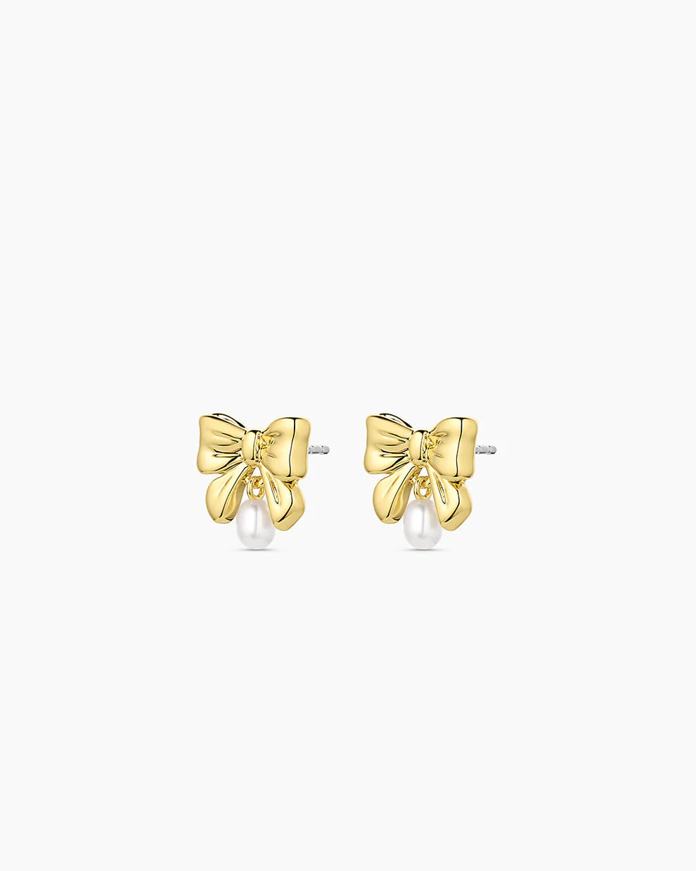 gorjana : Bow Pearl Earrings - gold