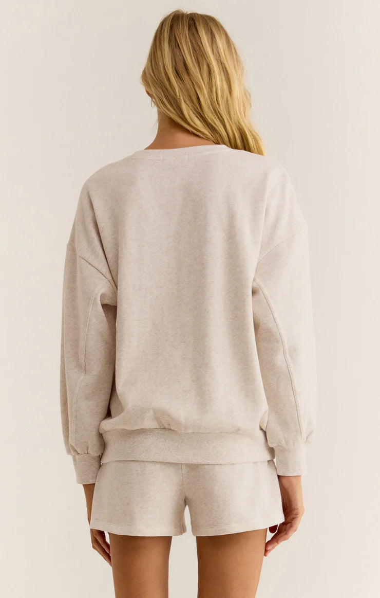 Z Supply - Z Lounge : MAMA Sweatshirt in Oatmeal