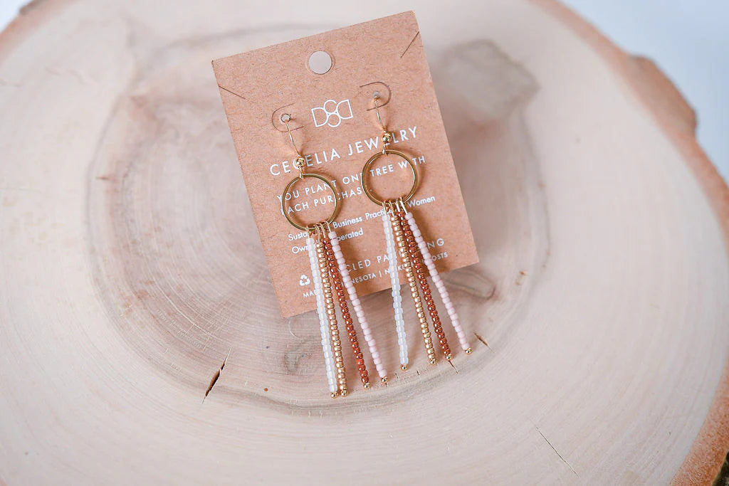 Cecelia Designs : Seed Bead Tassel Earrings