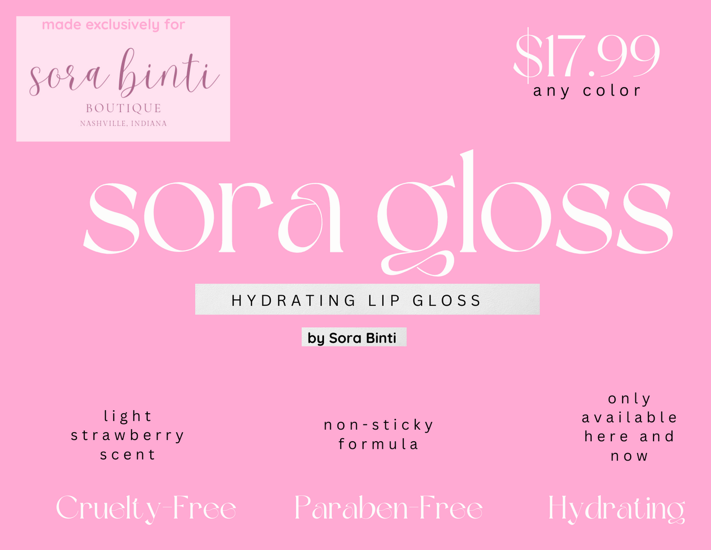 Sora Gloss - Hydrating Lip Gloss by Sora Binti Boutique