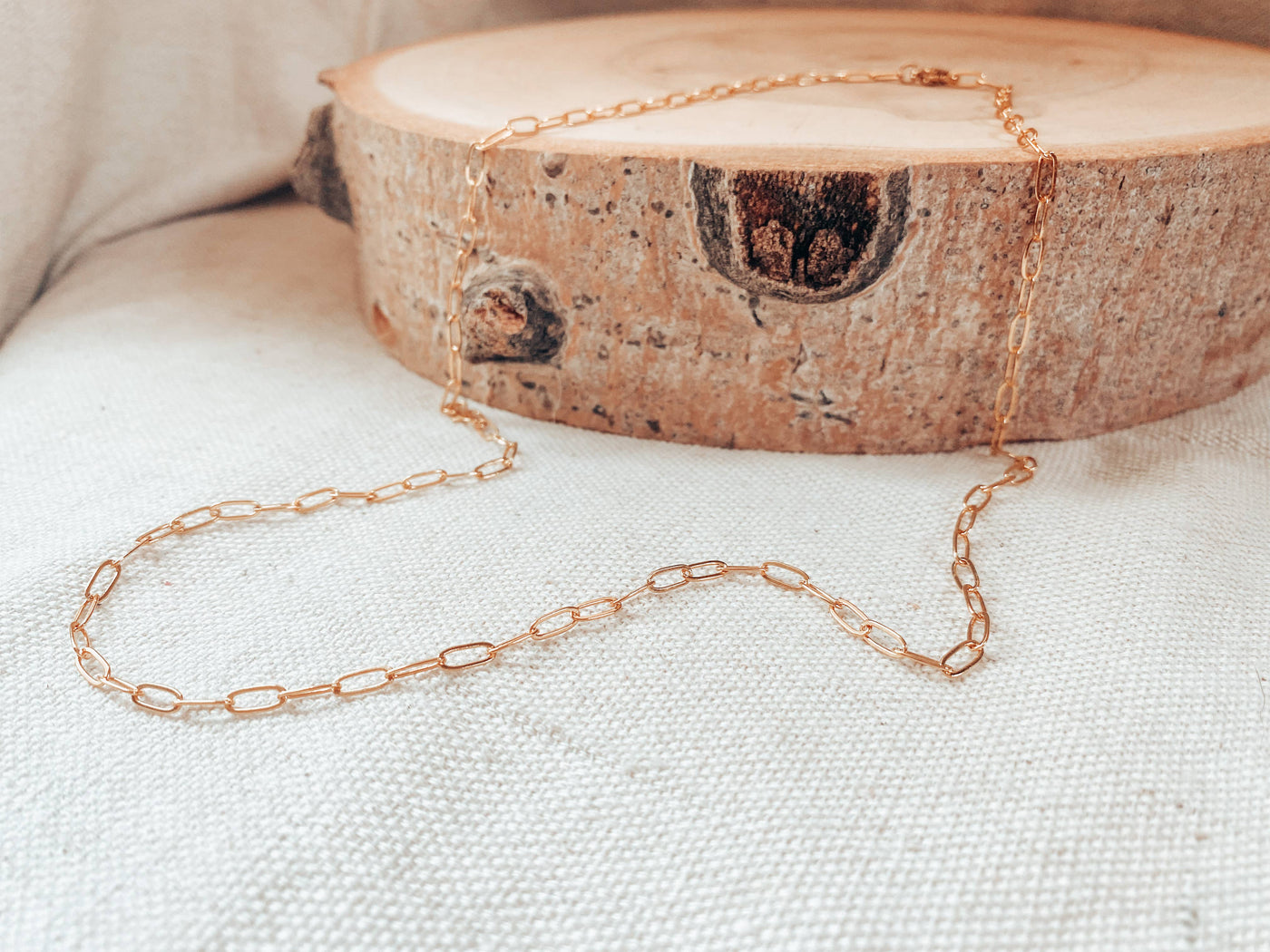 Gold Filled Paperclip Chain Necklace: 16"