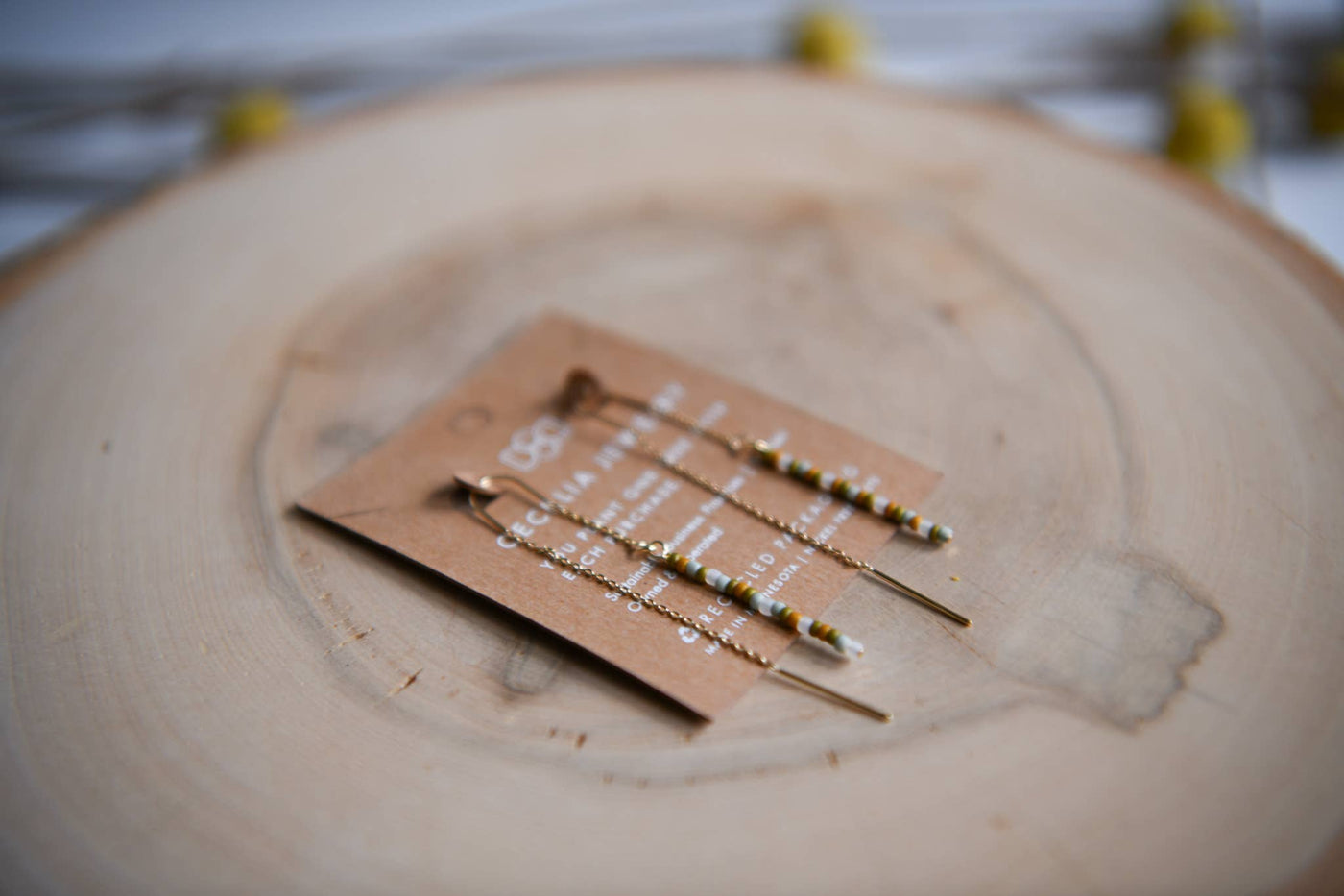 Cecelia Designs Jewelry - Seed Bead Threader Earrings: Sundance