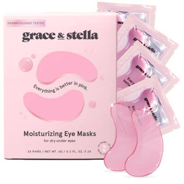 Grace & Stella Co - Pink Moisturizing Under Eye Masks (24 pairs): 24 Pairs